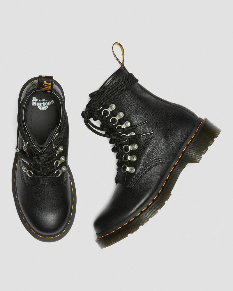 Dr Martens 1460 Laced Virginia Leren Veterlaarzen Dames Zwart | NL 605YXF